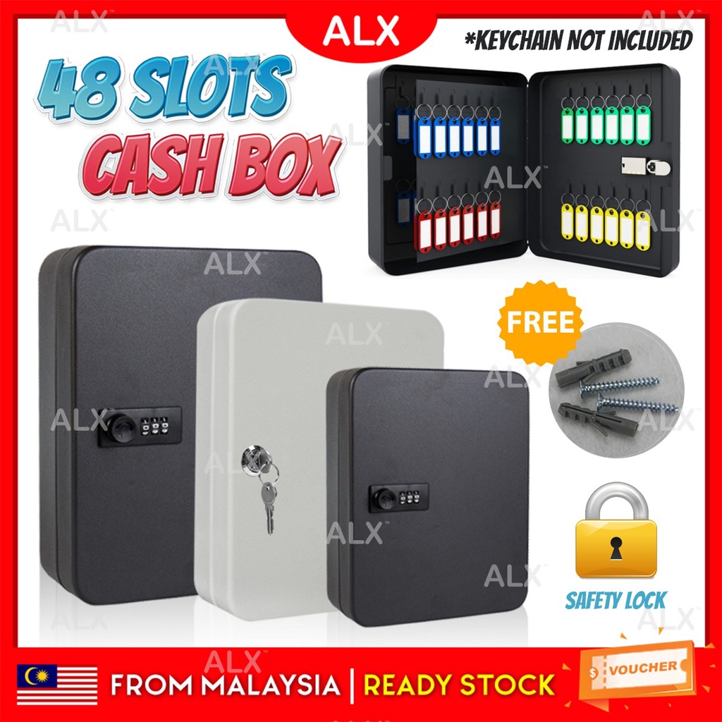 Alx 48 Slots Dial Security Safety Key Box Personal Home Office Safe 