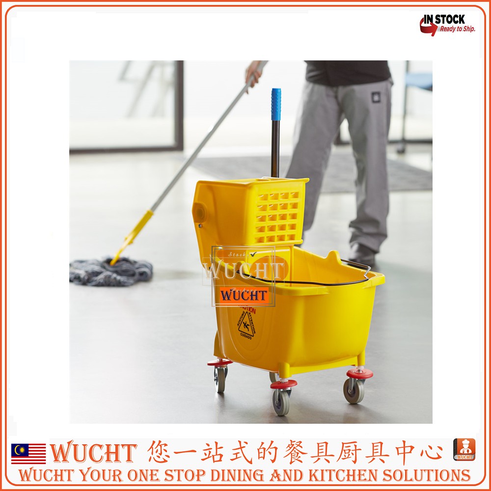 Microfiber Flat Mop Bucket with Wheels – Charging Mop Bucket with