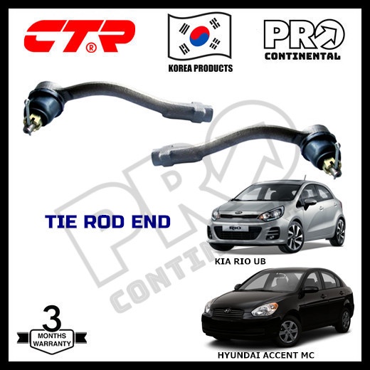 CTR KOREA HYUNDAI ACCENT MC 1.6 KIA RIO 1.4 UB STEERING RACK TIE ROD ...
