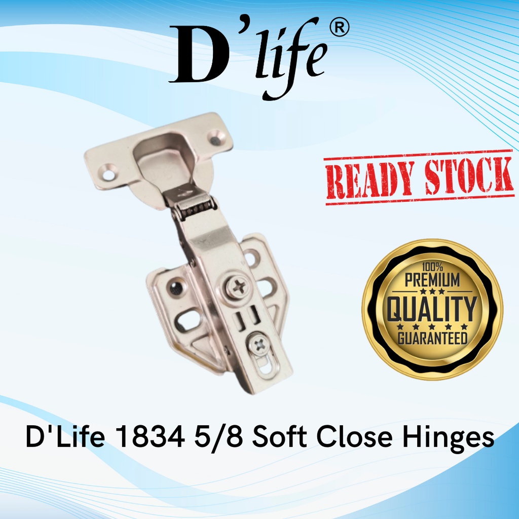 D'Life G1834 5/8" Hydraulic Soft Closing Kitchen Door Hinges