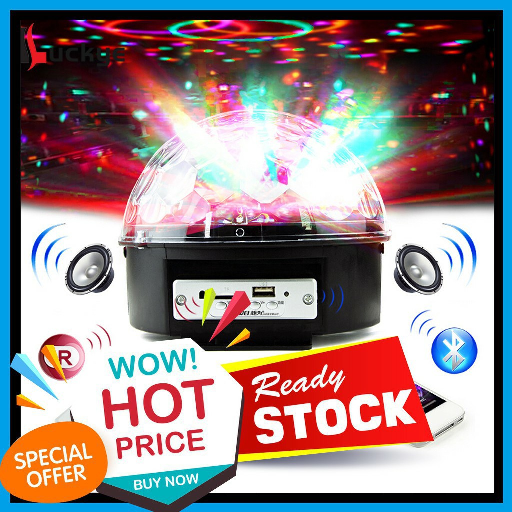 SPEAKER Bluetooth Digital LED Crystal Magic Ball Disco DJ Stage Light ...