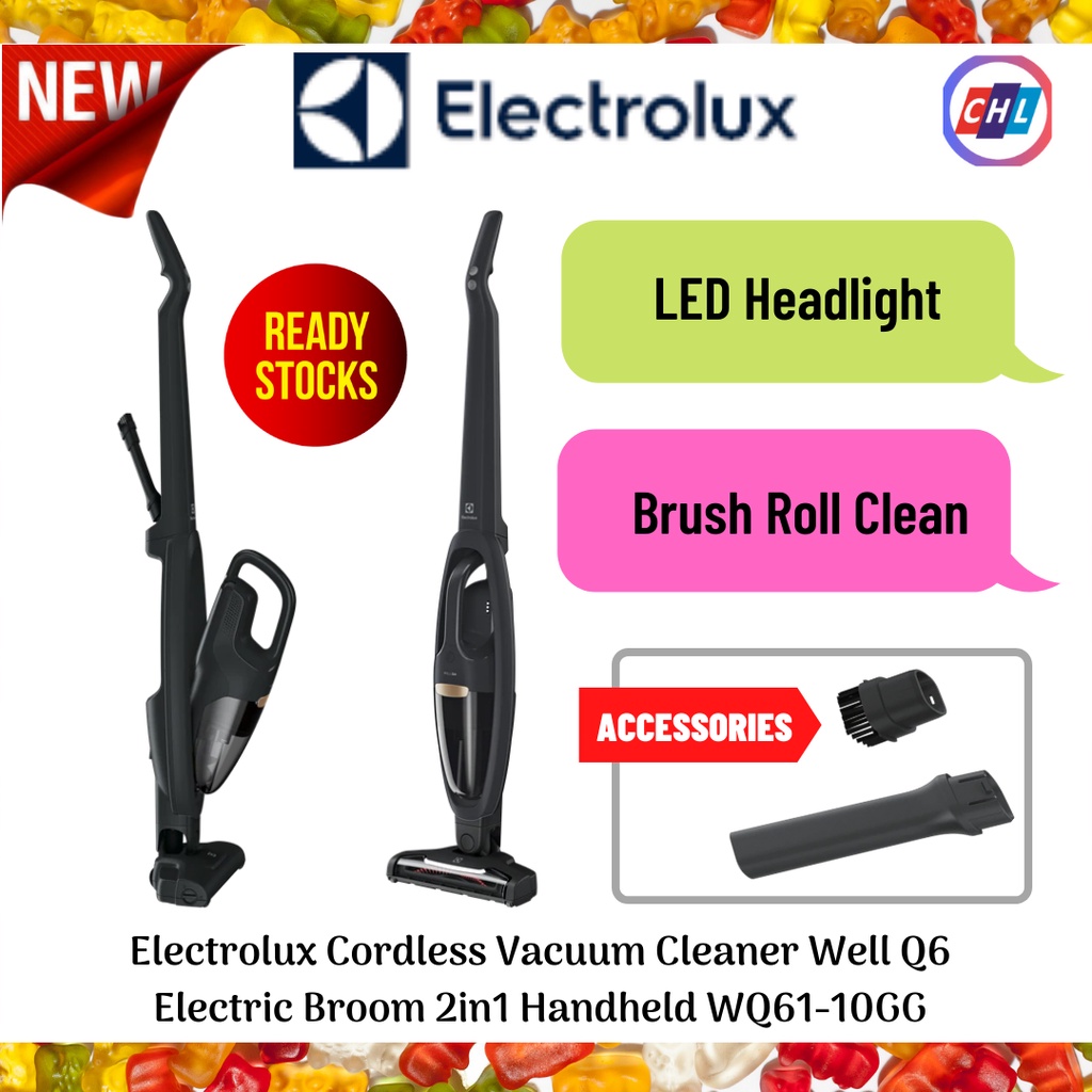Electrolux Cordless Vacuum Cleaner Well Q6 Electric Broom 2in1 Handheld