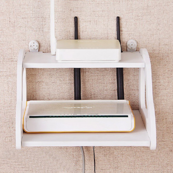 WiFi Router Rack TV Set-Top Box Floating Shelf Rak Penghala Wifi ...