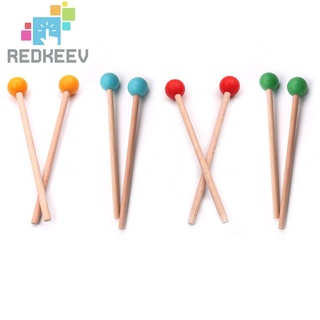 1 Pair Tongue Steel Drum Xylophone Mallets Tuning Fork Wooden Rod