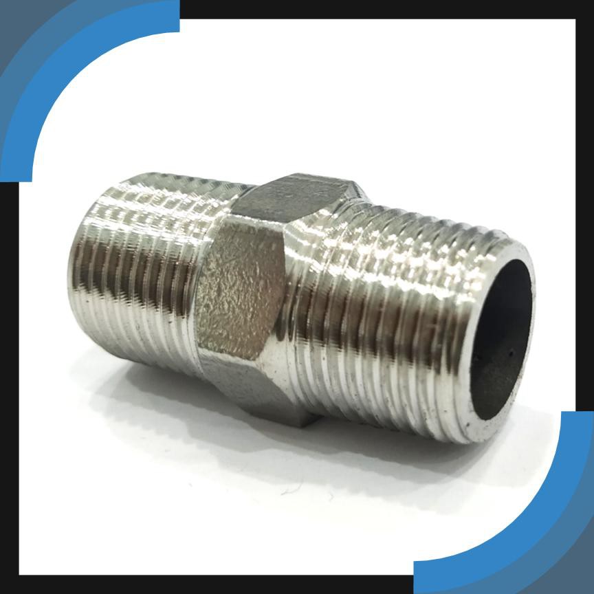 Stainless Steel Nipple Fitting 8mm, 10mm, 15mm Pipe Connector Paip ...