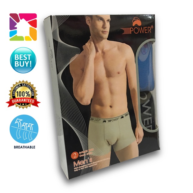 POWER™ Men’s Boxer 【2’s】 Spender Lelaki Berkualiti / Seluar Dalam Segi ...