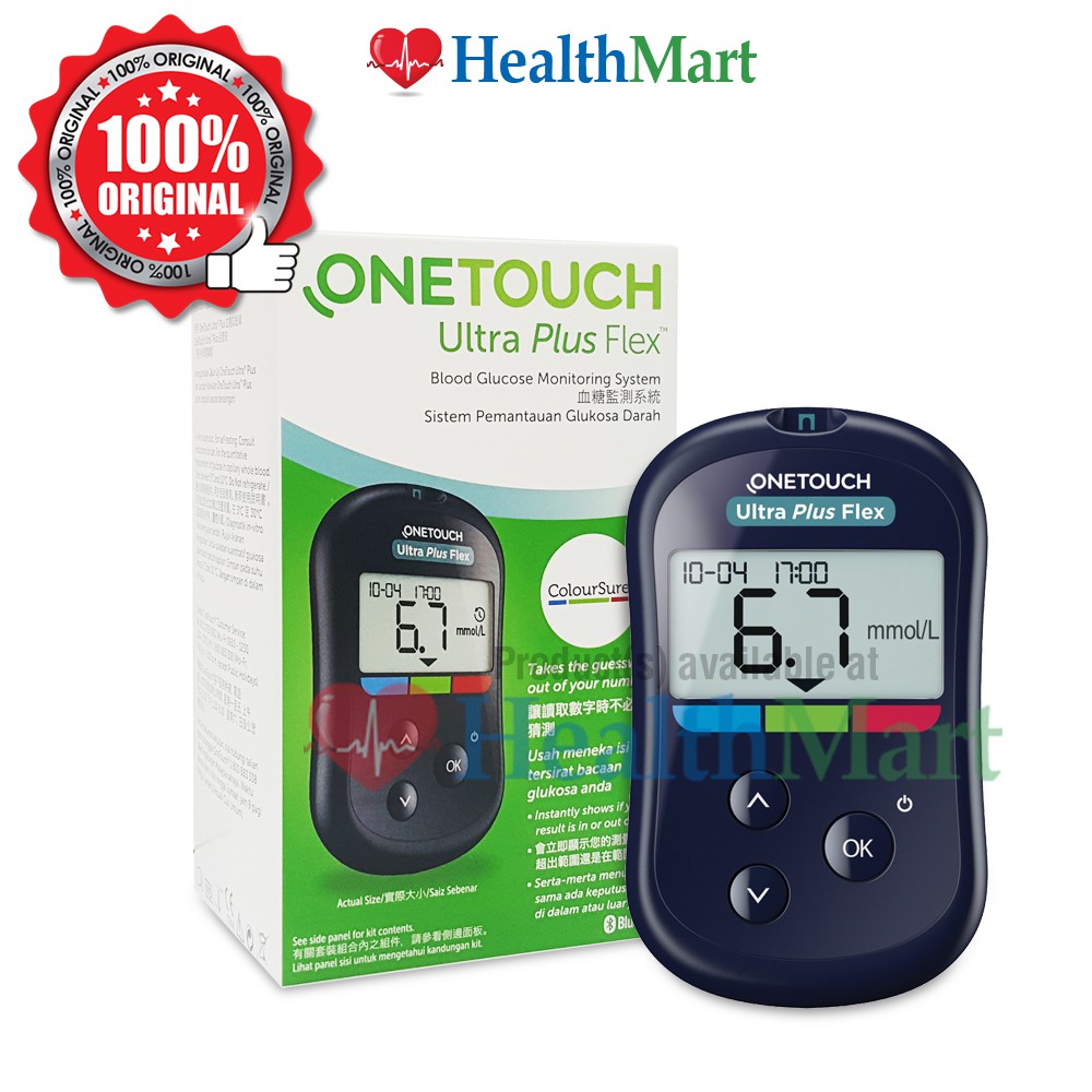 One Touch Ultra Plus Flex Blood Glucose Monitoring System Meter ...