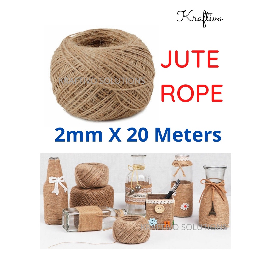 JUTE ROPE ] Natural Jute Hemp Linen Rope Twine String Cord Shank Craft  String DIY / Sumbu Pelita/ Tali Guni