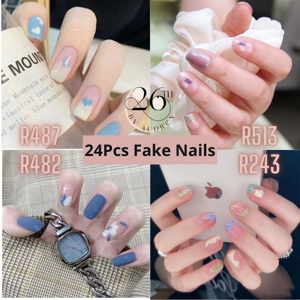k-pop TWICE sana nude fake 24Pcs/Box Fashion Fake Nails Finished Nail Patch Wearable Nails 穿戴甲 |  Shopee Malaysia