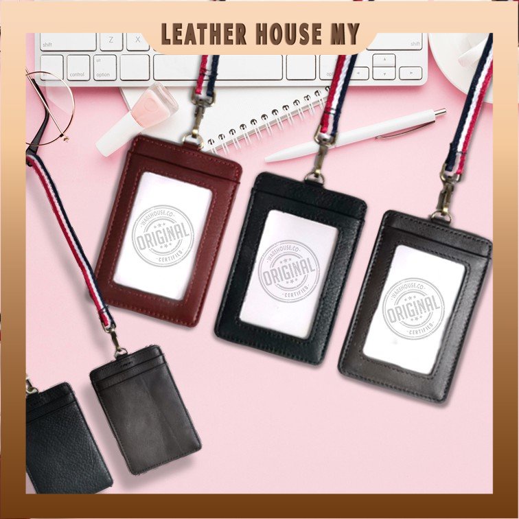 JF-01 Leather Card Holder Lanyard Card Tag Holder ID Card Holder ...