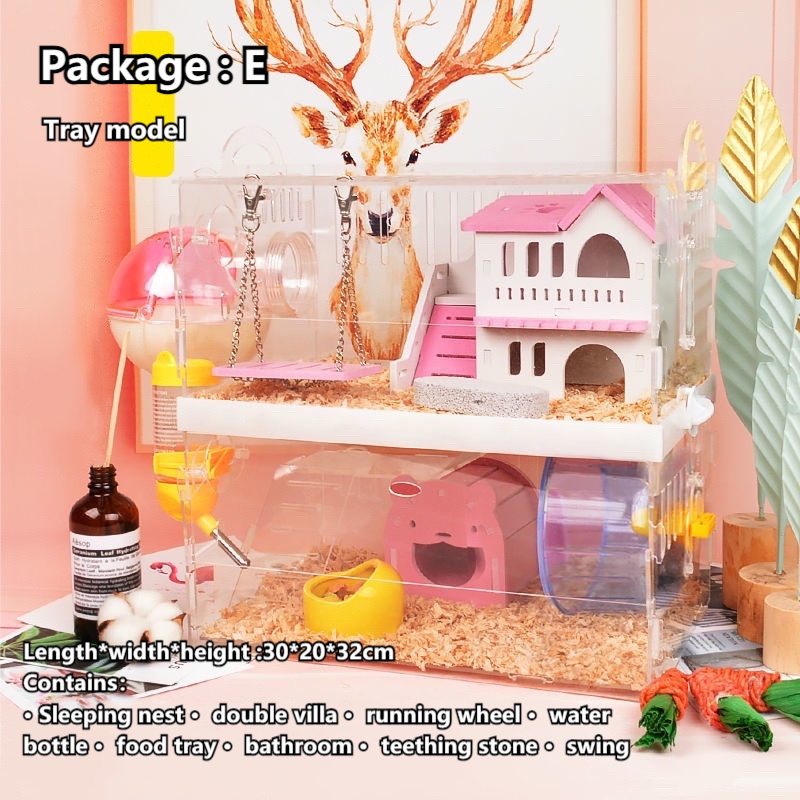 Hamster Cage Transparent House Acrylic Large Villa Sangkar Rumah Photo Inspiration