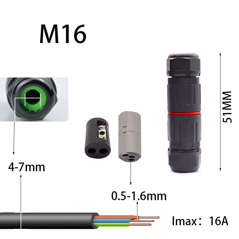 IP68 Waterproof Connector Three-way Electrical 2/3pin Wire Cable ...