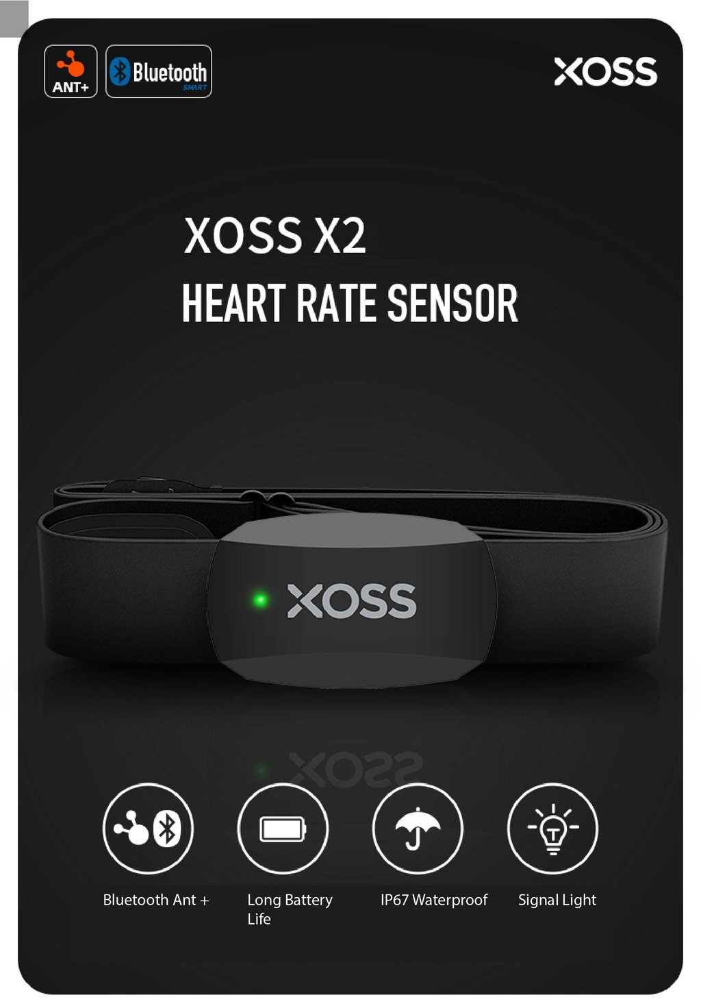 XOSS NEW Heart Rate Monitor X2 Bluetooth 4.0 Wireless Heart Rate With