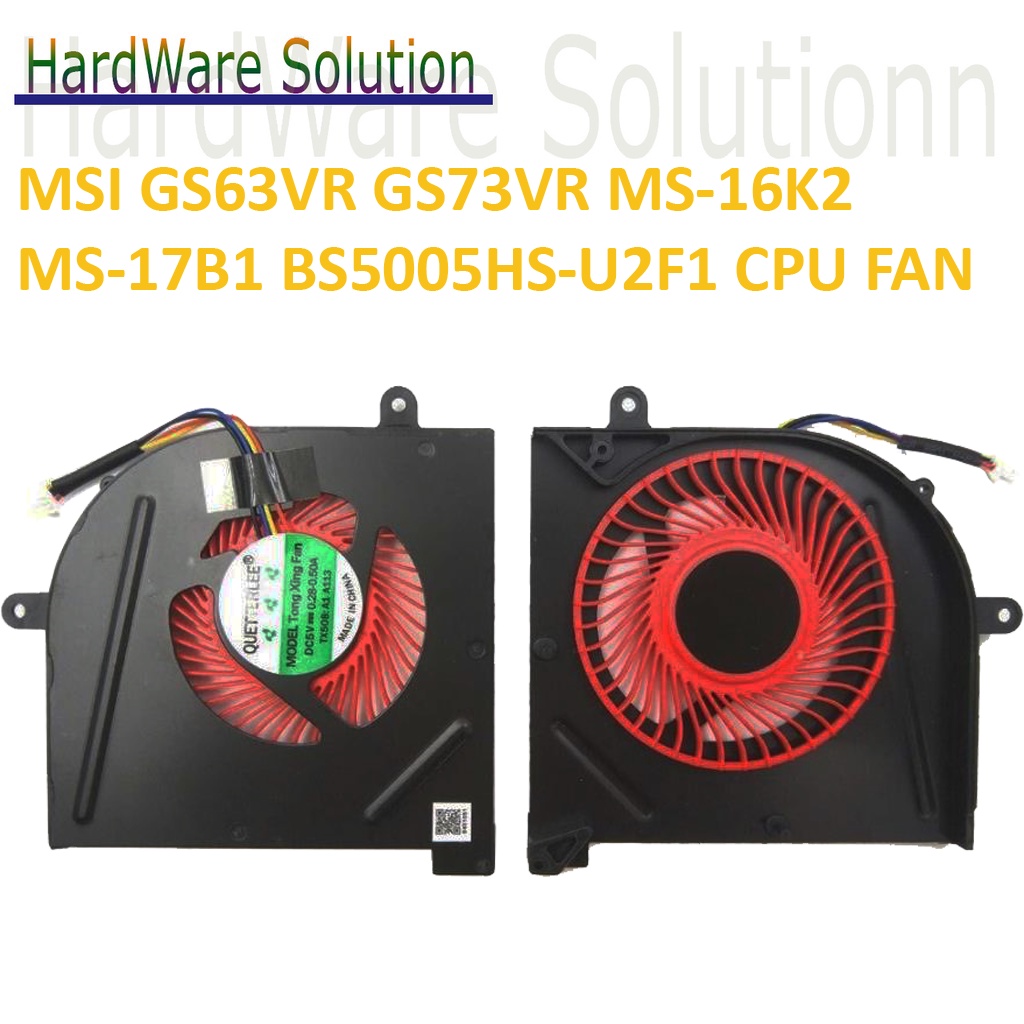 Ventilador CPU MSI GS63 GS73 GS63VR GS73VR – BS5005HS-U2F1, 5V, 4-Pin, Original