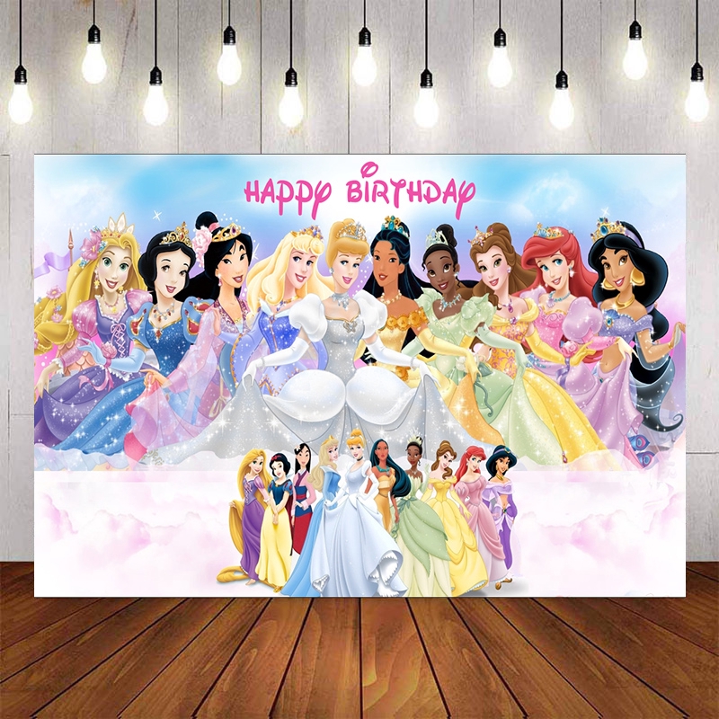 Disney Princesses Backdrop For Girl Princess Birthday Backdrops Wedding ...