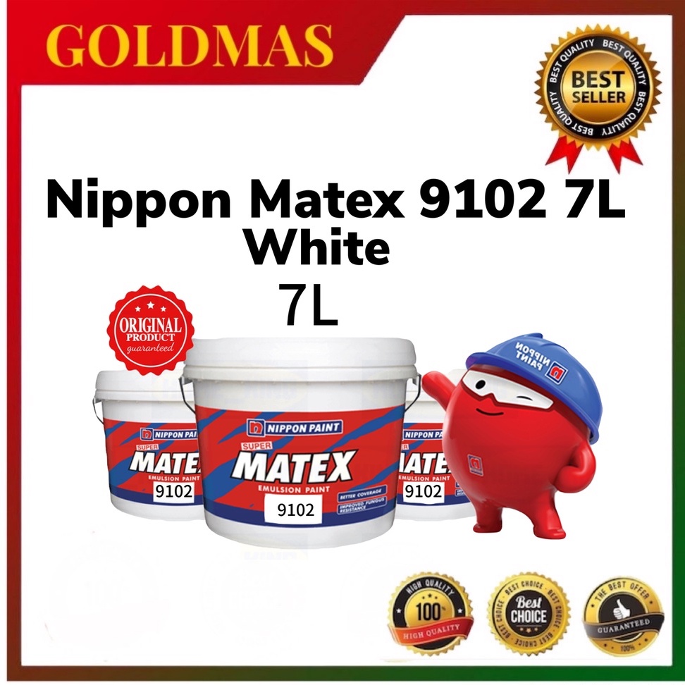 NIPPON PAINT SUPER MATEX INTERIOR EMULSION WALL PAINT 7L / 9102 White ...