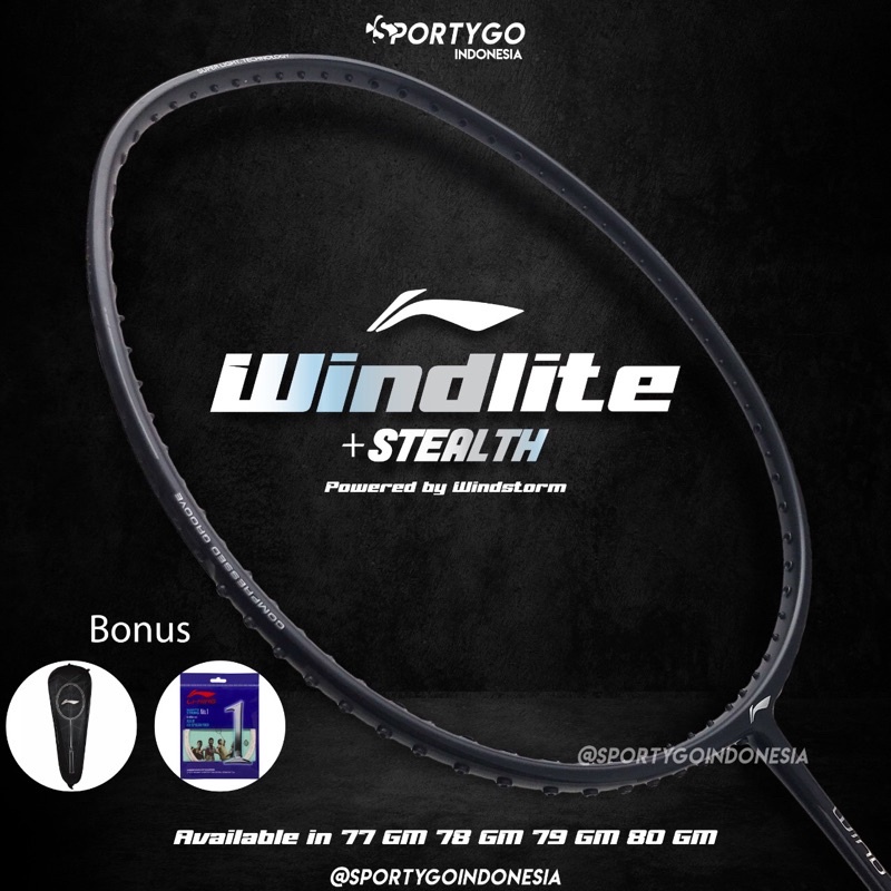 ORIGINAL Li-Ning Windlite Stealth Badminton Racket / Wind Lite Raket ...