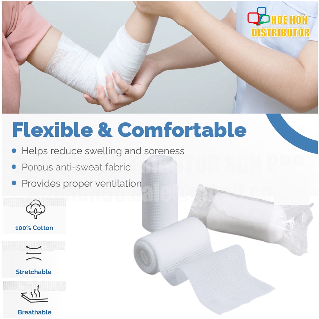 PBT Gauze Bandage Sport Support Injury Dressing Wrap Pain Relief Crepe ...