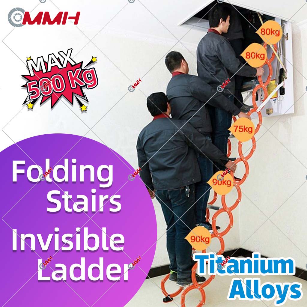 Folding stairs stair (Manual) Loft Ladder telescopic stairs Attic ...