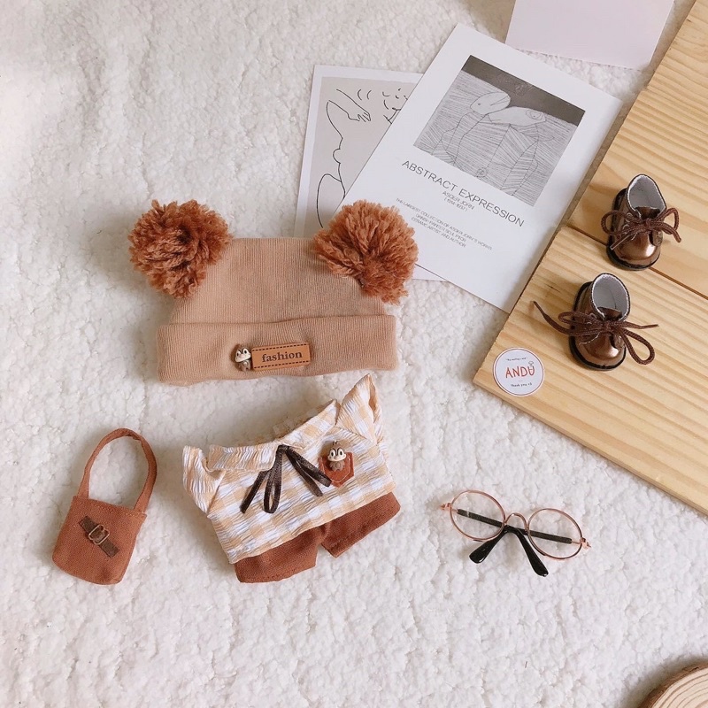 Set outfit Brown Bear Fashion Clothes For doll / Labu bu- 10cm 15cm ...