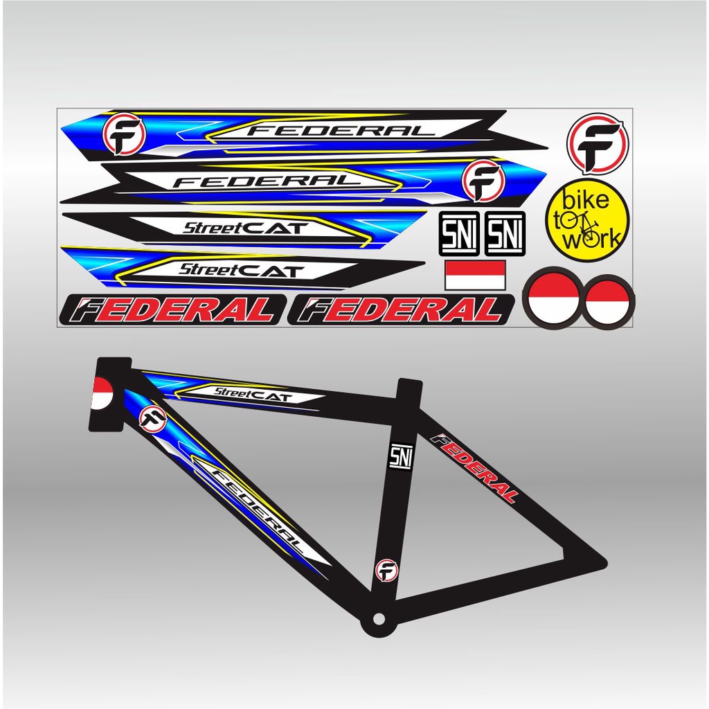 Variation Of Bicycle STICKER Pole STICKER/BIKE STREET STRIPING FEDERAL