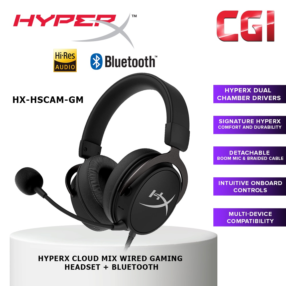 HyperX Cloud MIX Wired Gaming Headset + Bluetooth (HX-HSCAM-GM)