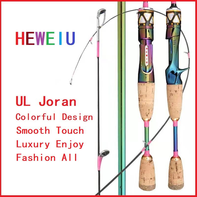 HEWERIU Solid Tip Foshing Rod UL Joran 1.8m 6ft Colorful Solid Tip Trout Lure  Fishing Rod UL Power Ultralight 3-7g Carbon Spinning/Casting Rod Probale Fishing  Pole