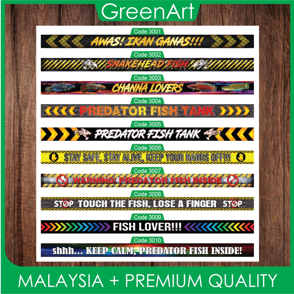 Premium Aquarium sticker Predator Fish Channa fish 'VERSION 2'' / Do ...