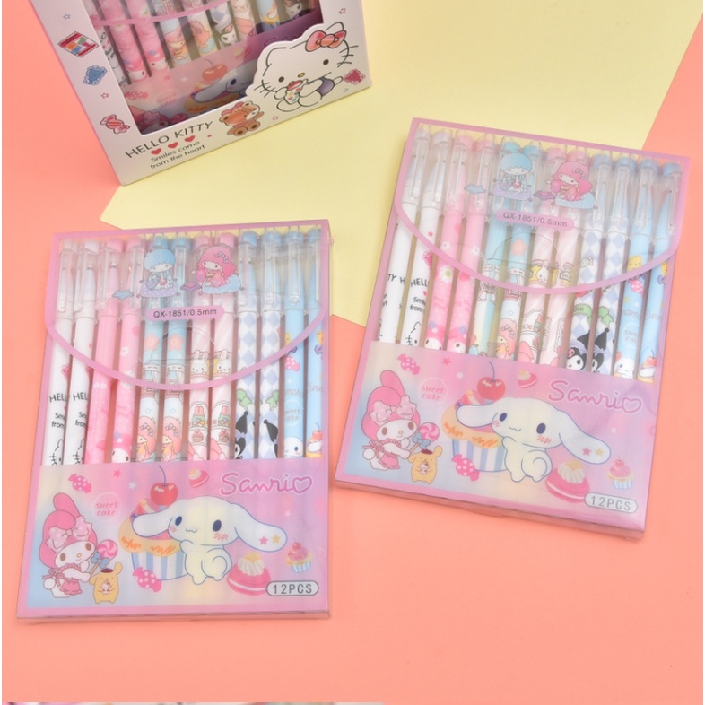 12Pcs/set Cute Sanrio Erasable Full Needle Gel pen Cinnamoroll ...