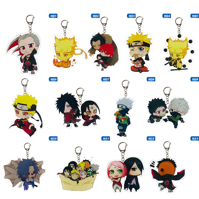 Naruto Keychain Sasuke/itachi/Kakashi Double Sided Acrylic Key Chain ...