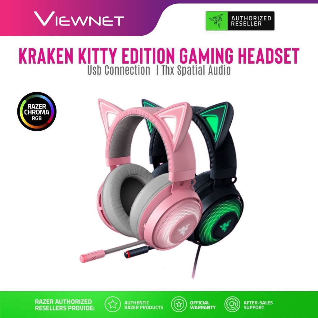 Razer Kraken Kitty - Wired USB Gaming Headset - THX Spatial Audio - Black 