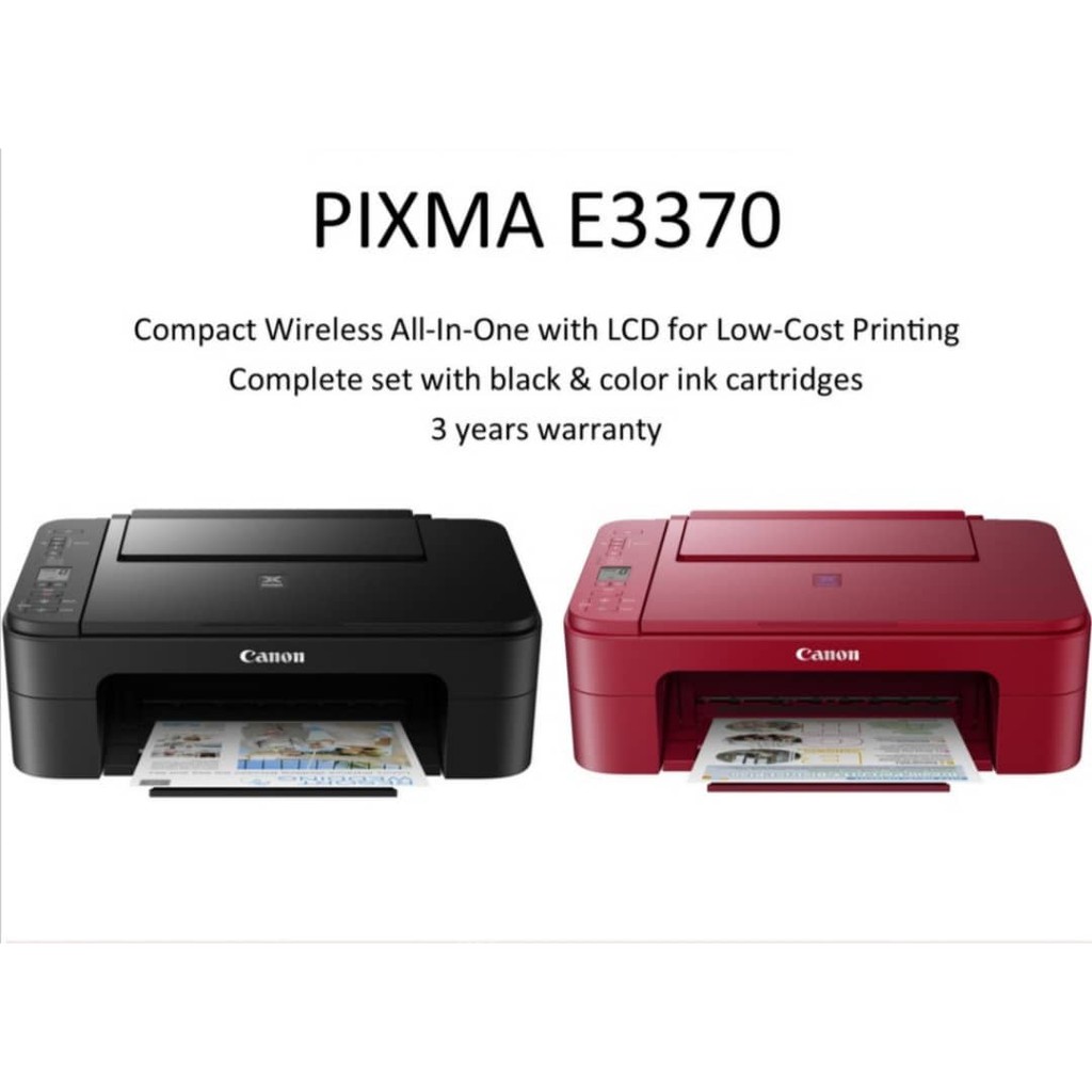 Limited Canon Pixma E3370 Wireless All In One Inkjet Printer Red Black With Ink Shopee 