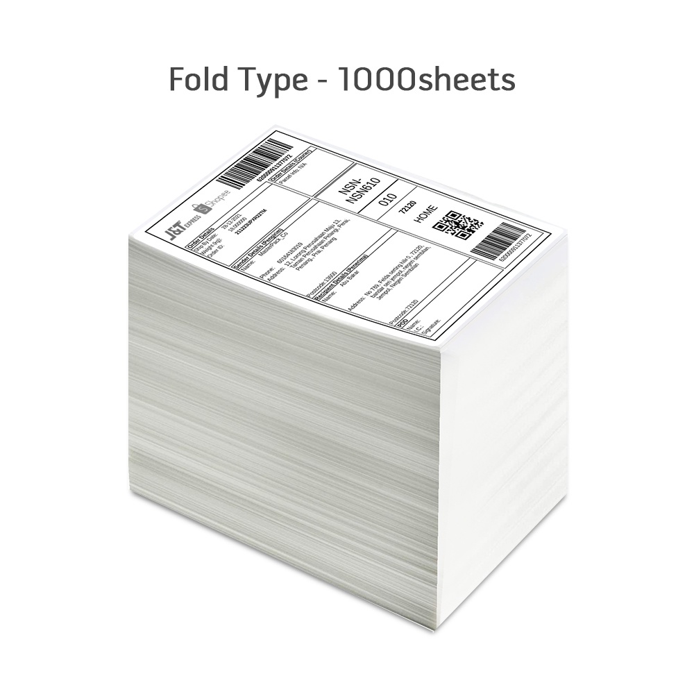 1000 PCS A6 Thermal Sticker Thermal Label Shopee Air Waybill 10 x 15 cm ...
