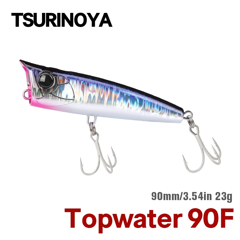 TSURINOYA 90F Topwater Popper Fishing Lure 90mm 23g DASHER Floating ...