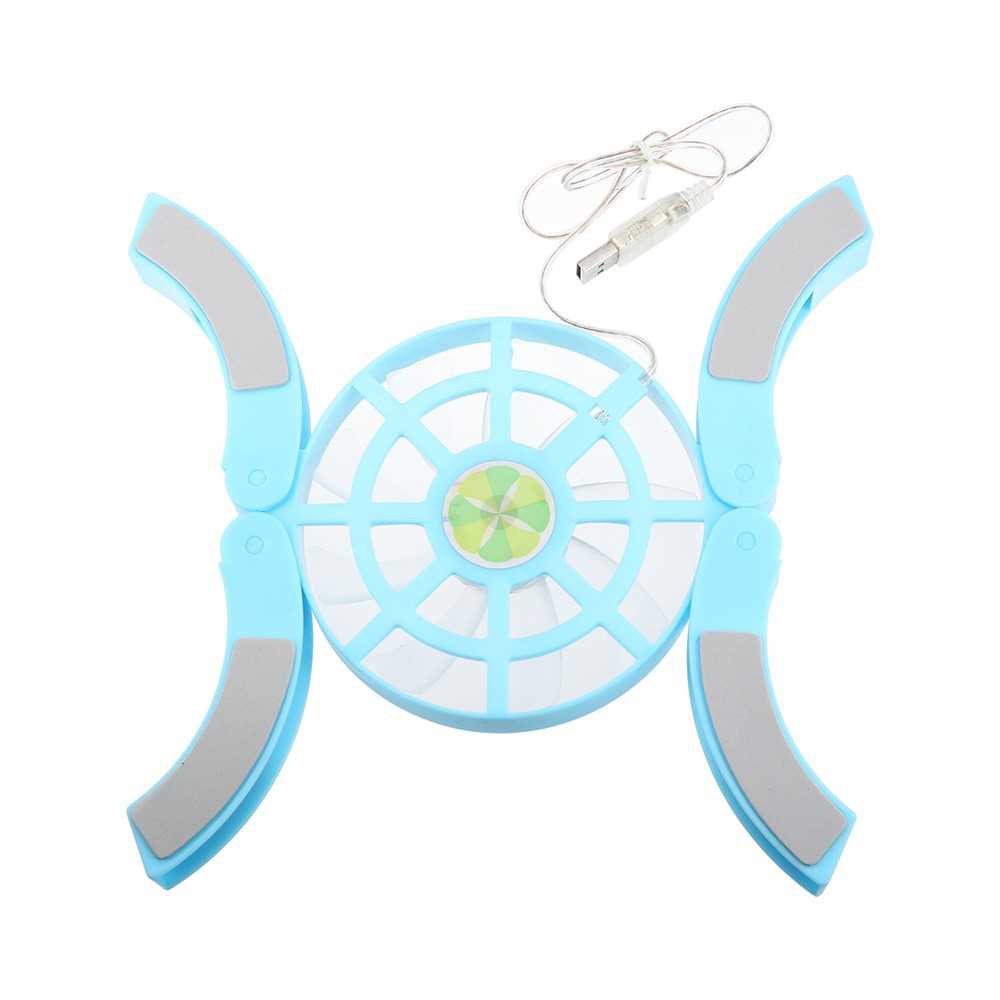 DRS04 Laptop Cooling Pad Folding Portable Cooling Pad USB Powered Blue