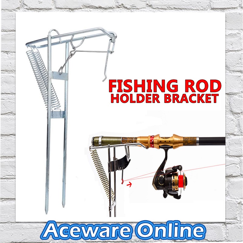 Portable Fishing Rod Holder Bracket Dual Spring Fishing Pole Holder Stand  for Fishing