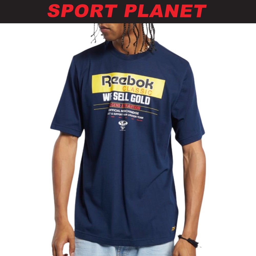 Reebok t deals shirt mens gold