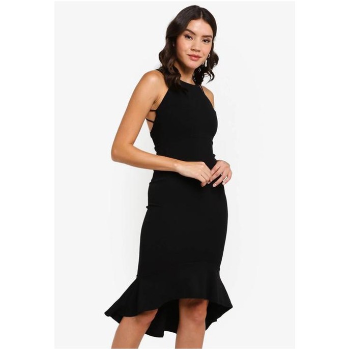 Missguided black midi dress sale