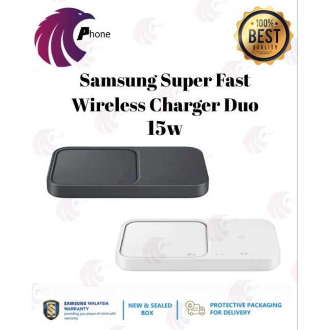 Samsung Super Fast Wireless Charger Duo 15w (with Adapter and Cable