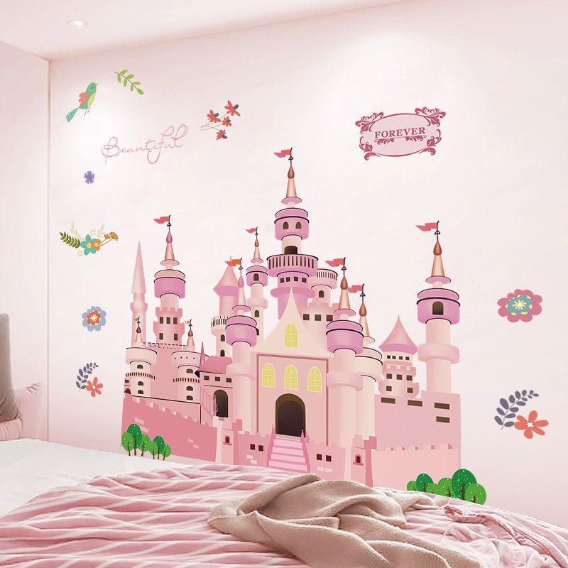 Cartoon princess wall stickers children's room decorations warm girl ...
