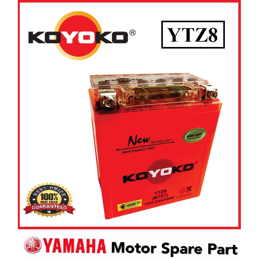 KOYOKO YTZ8 NANO GEL BATTERY 0 BATERI MOTOSIKAL G2 NANOGEL YAMAHA R25 R ...