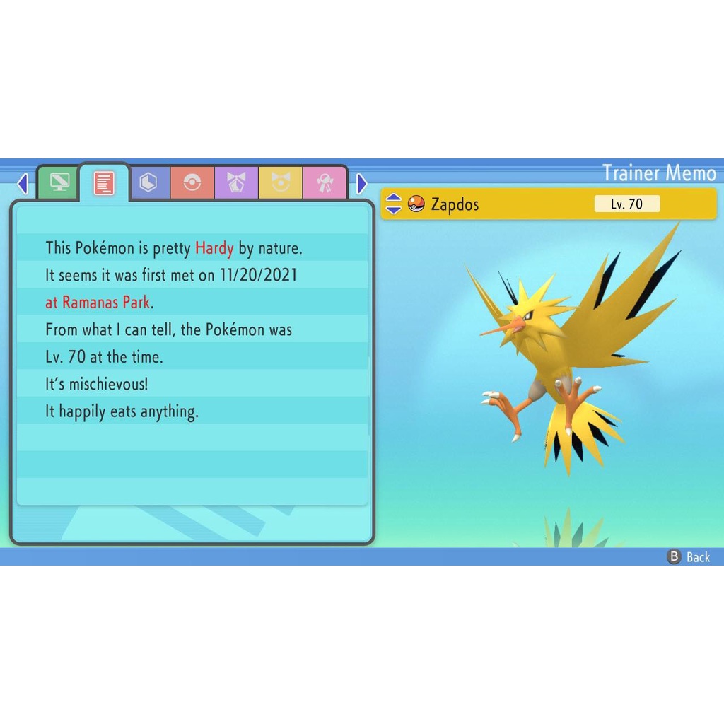 Pokemon Brilliant Diamond & Shining Pearl Shiny Zapdos Articuno