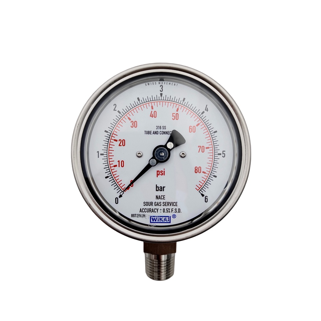 [100 Original] WIKA Fully Stainless Steel Pressure Gauge 232.30.100_1