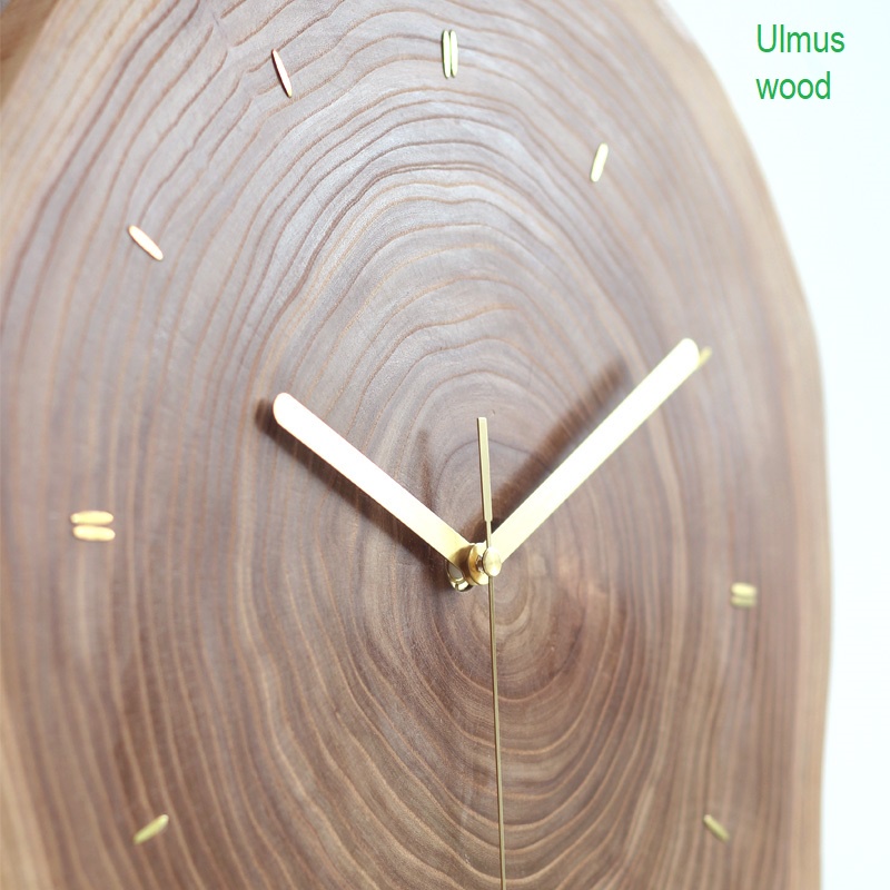 Solid Wood Annual ring Silent Wall Clock, Office Table Wooden Round ...