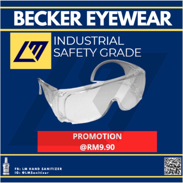 Becker Industrial Safety Eyewear READY STOCK Anti Fog Design Perfect Eye Protection for Lab Chemical Workplace Shopee Malaysia