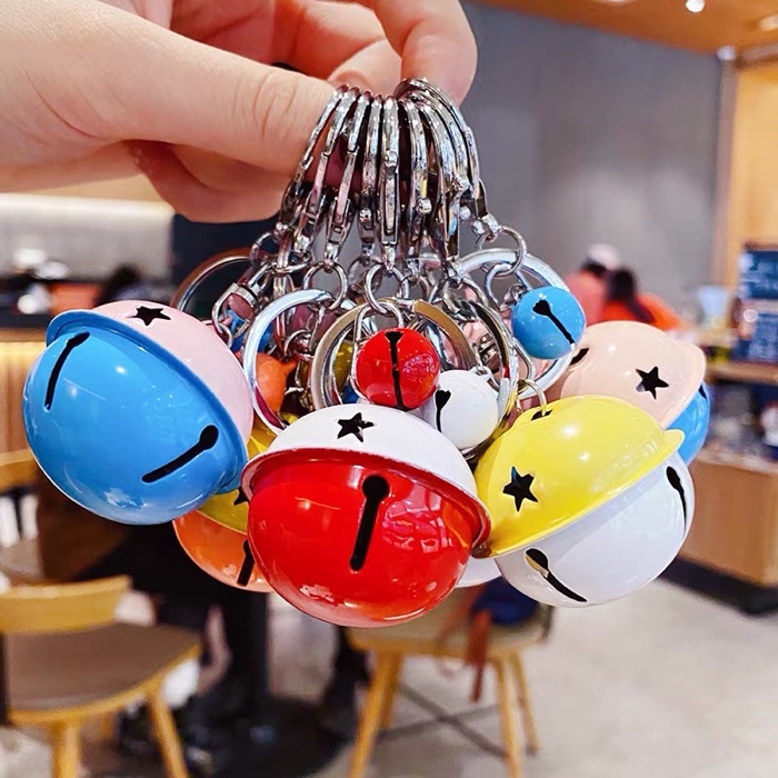 4cm Large Bell Keychain + 2small / Super Big fashion Candy Colorful Key ...
