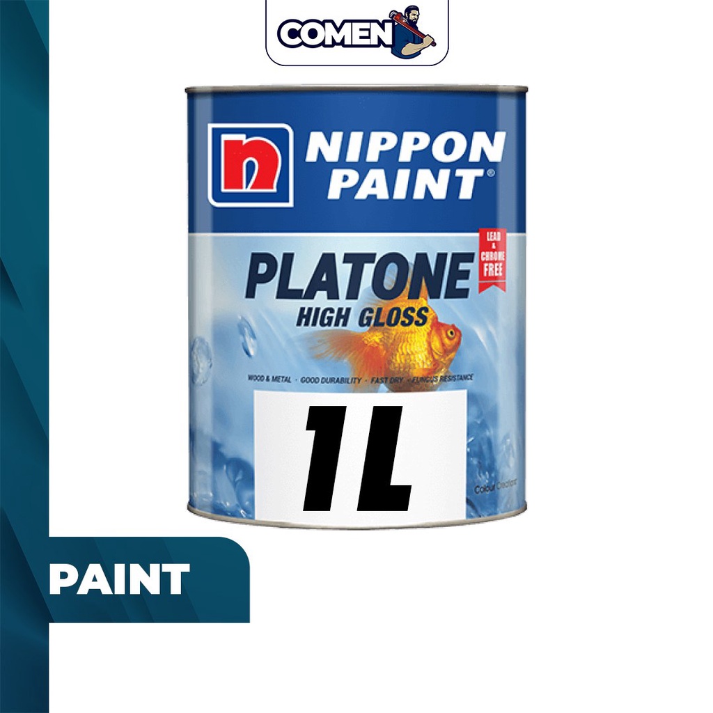 NIPPON PAINT Platone High Gloss 1 Liter Oil-Based Wood Timber Steel ...