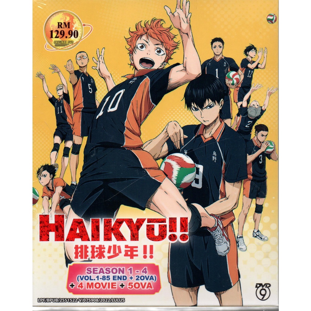 Anime DVD Haikyu!! Season 1-4 Vol.1-85 End + 4 Movie + 5 OVA