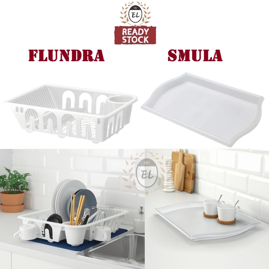 FLUNDRA Dish drainer, white - IKEA