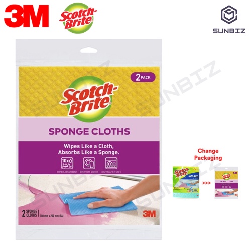  Scotch-Brite Sponge Cloths, 2/Pack : Health & Household